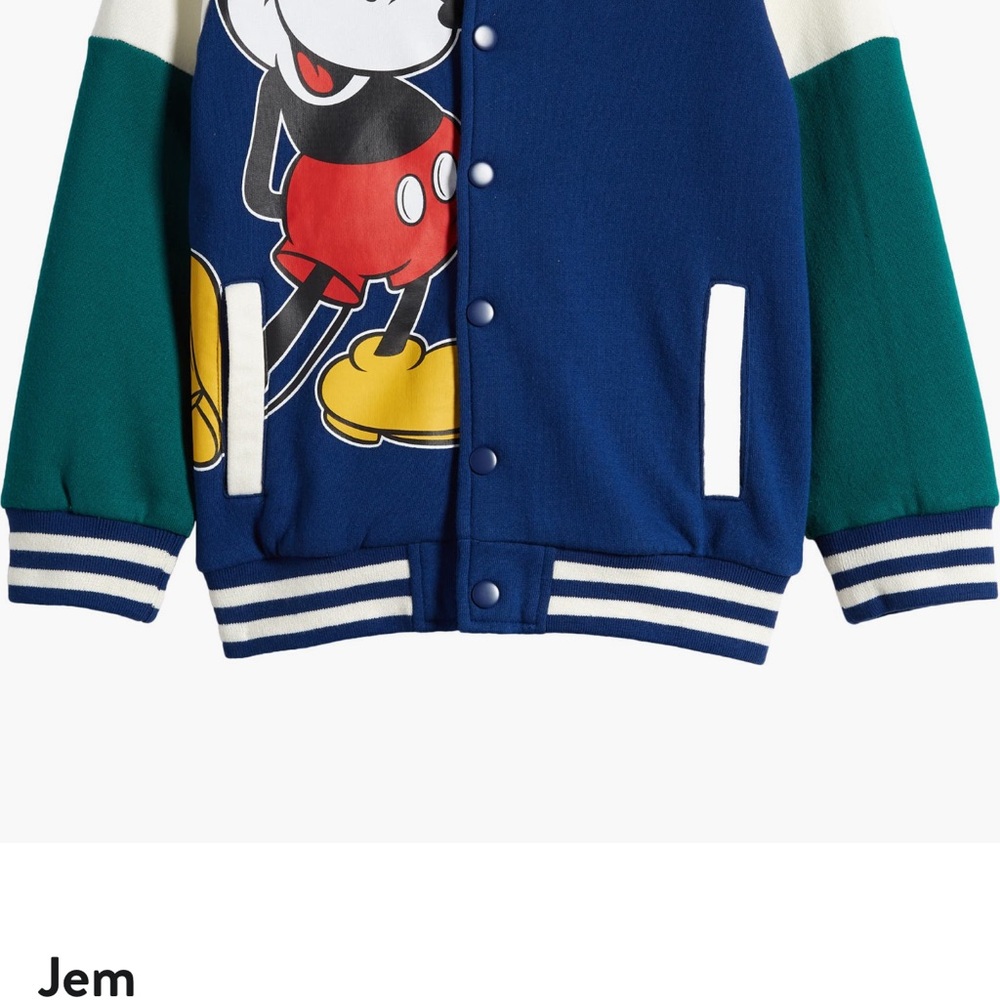 Jem DISNEY EUC Kids Blue and Green Mickey Mouse Jacket size 5 - Picture 2 of 6